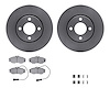 6512-73142 Brake Rotors w/5000 Advanced Brake Pads Kit with Hardware, 1990-1998 Audi/Volkswagen, Position: Front - image 1