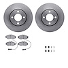 6512-73145 Brake Rotors w/5000 Advanced Brake Pads Kit with Hardware, 1990-1991 Audi/Volkswagen, Position: Front - image 1