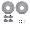 6512-73148 Brake Rotors w/5000 Advanced Brake Pads Kit with Hardware, 1989-1991 Audi/Volkswagen, Position: Rear - image 1