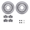 6512-73151 Brake Rotors w/5000 Advanced Brake Pads Kit with Hardware, 1990-1997 Audi/Volkswagen, Position: Rear - image 1