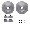6512-73166 Brake Rotors w/5000 Advanced Brake Pads Kit with Hardware, 1996-1997 Audi/Volkswagen, Position: Rear - image 1