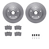 6512-73168 Brake Rotors w/5000 Advanced Brake Pads Kit with Hardware, 1997-2001 Audi/Volkswagen, Position: Rear - image 1