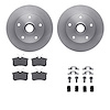 6512-73169 Brake Rotors w/5000 Advanced Brake Pads Kit with Hardware, 2000-2008 Audi/Volkswagen, Position: Rear - image 1
