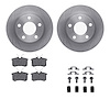 6512-73206 Brake Rotors w/5000 Advanced Brake Pads Kit with Hardware, 1999-2004 Audi/Volkswagen, Position: Rear - image 1