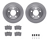 6512-73221 Brake Rotors w/5000 Advanced Brake Pads Kit with Hardware, 2001-2006 Audi/Volkswagen, Position: Rear - image 1
