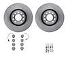 6512-73249 Brake Rotors w/5000 Advanced Brake Pads Kit with Hardware, 1999-2005 Audi/Volkswagen, Position: Front - image 1