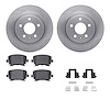 6512-73261 Brake Rotors w/5000 Advanced Brake Pads Kit with Hardware, 2000-2008 Audi/Volkswagen, Position: Rear - image 1