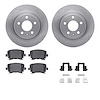 6512-73262 Brake Rotors w/5000 Advanced Brake Pads Kit with Hardware, 2005-2009 Audi/Volkswagen, Position: Rear - image 1