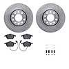 6512-73279 Brake Rotors w/5000 Advanced Brake Pads Kit with Hardware, 1992-1998 Audi/Volkswagen, Position: Front - image 1