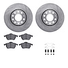 6512-73280 Brake Rotors w/5000 Advanced Brake Pads Kit with Hardware, 1996-1999 Audi/Volkswagen, Position: Front - image 1