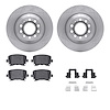 6512-73289 Brake Rotors w/5000 Advanced Brake Pads Kit with Hardware, 2005-2011 Audi/Volkswagen, Position: Rear - image 1