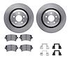 6512-73322 Brake Rotors w/5000 Advanced Brake Pads Kit with Hardware, 2007-2011 Audi/Volkswagen, Position: Rear - image 1