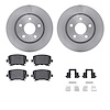 6512-73329 Brake Rotors w/5000 Advanced Brake Pads Kit with Hardware, 2008-2009 Audi/Volkswagen, Position: Rear - image 1