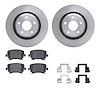6512-73338 Brake Rotors w/5000 Advanced Brake Pads Kit with Hardware, 2008-2015 Audi/Volkswagen, Position: Rear - image 1