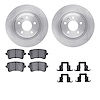 6512-73361 Brake Rotors w/5000 Advanced Brake Pads Kit with Hardware, 2008-2016 Audi/Volkswagen, Position: Rear - image 1