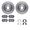 6512-73401 Brake Rotors w/5000 Advanced Brake Pads Kit with Hardware, 2013-2017 Audi/Volkswagen, Position: Rear - image 1