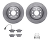 6512-73442 Brake Rotors w/5000 Advanced Brake Pads Kit with Hardware, Fits Select Audi/Volkswagen, Position: Rear - image 1