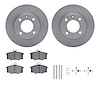 6512-74078 Brake Rotors w/5000 Advanced Brake Pads Kit with Hardware, 1977-1977 Audi/Volkswagen, Position: Front - image 1