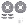 6512-74080 Brake Rotors w/5000 Advanced Brake Pads Kit with Hardware, 1980-1984 Audi/Volkswagen, Position: Front - image 1