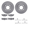 6512-74083 Brake Rotors w/5000 Advanced Brake Pads Kit with Hardware, 1984-1992 Audi/Volkswagen, Position: Front - image 1