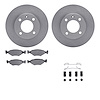 6512-74086 Brake Rotors w/5000 Advanced Brake Pads Kit with Hardware, 1987-1993 Audi/Volkswagen, Position: Front - image 1