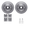 6512-74118 Brake Rotors w/5000 Advanced Brake Pads Kit with Hardware, 1965-1972 Audi/Volkswagen, Position: Front - image 1