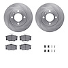 6512-74130 Brake Rotors w/5000 Advanced Brake Pads Kit with Hardware, 1982-1983 Audi/Volkswagen, Position: Front - image 1
