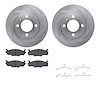 6512-74131 Brake Rotors w/5000 Advanced Brake Pads Kit with Hardware, 1980-1984 Audi/Volkswagen, Position: Front - image 1