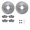 6512-74133 Brake Rotors w/5000 Advanced Brake Pads Kit with Hardware, 1988-1988 Audi/Volkswagen, Position: Front - image 1