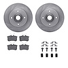 6512-74144 Brake Rotors w/5000 Advanced Brake Pads Kit with Hardware, 1999-1999 Audi/Volkswagen, Position: Rear - image 1