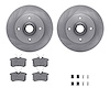 6512-74146 Brake Rotors w/5000 Advanced Brake Pads Kit with Hardware, 1997-1998 Audi/Volkswagen, Position: Rear - image 1