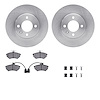 6512-74156 Brake Rotors w/5000 Advanced Brake Pads Kit with Hardware, 1995-1995 Audi/Volkswagen, Position: Front - image 1