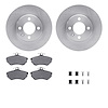 6512-74158 Brake Rotors w/5000 Advanced Brake Pads Kit with Hardware, 1993-1993 Audi/Volkswagen, Position: Front - image 1