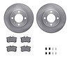 6512-74164 Brake Rotors w/5000 Advanced Brake Pads Kit with Hardware, 1986-1988 Audi/Volkswagen, Position: Rear - image 1