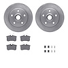 6512-74173 Brake Rotors w/5000 Advanced Brake Pads Kit with Hardware, 1997-1998 Audi/Volkswagen, Position: Rear - image 1