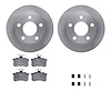 6512-74179 Brake Rotors w/5000 Advanced Brake Pads Kit with Hardware, 1992-1998 Audi/Volkswagen, Position: Rear - image 1