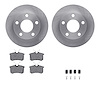6512-74181 Brake Rotors w/5000 Advanced Brake Pads Kit with Hardware, 1999-2001 Audi/Volkswagen, Position: Rear - image 1