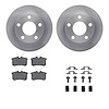 6512-74182 Brake Rotors w/5000 Advanced Brake Pads Kit with Hardware, 2002-2004 Audi/Volkswagen, Position: Rear - image 1