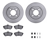 6512-74194 Brake Rotors w/5000 Advanced Brake Pads Kit with Hardware, 1984-1984 Audi/Volkswagen, Position: Front - image 1