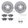 6512-74204 Brake Rotors w/5000 Advanced Brake Pads Kit with Hardware, 1997-1998 Audi/Volkswagen, Position: Front - image 1
