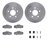 6512-74219 Brake Rotors w/5000 Advanced Brake Pads Kit with Hardware, 1986-1991 Audi/Volkswagen, Position: Front - image 1