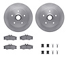 6512-74222 Brake Rotors w/5000 Advanced Brake Pads Kit with Hardware, 1986-1991 Audi/Volkswagen, Position: Front - image 1