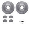 6512-74231 Brake Rotors w/5000 Advanced Brake Pads Kit with Hardware, 2001-2003 Audi/Volkswagen, Position: Rear - image 1