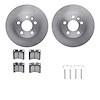 6512-74237 Brake Rotors w/5000 Advanced Brake Pads Kit with Hardware, 1996-1999 Audi/Volkswagen, Position: Front - image 1