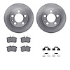 6512-74238 Brake Rotors w/5000 Advanced Brake Pads Kit with Hardware, 1999-2006 Audi/Volkswagen, Position: Rear - image 1