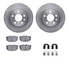 6512-74244 Brake Rotors w/5000 Advanced Brake Pads Kit with Hardware, 1999-1999 Audi/Volkswagen, Position: Rear - image 1