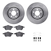 6512-74257 Brake Rotors w/5000 Advanced Brake Pads Kit with Hardware, 1999-1999 Audi/Volkswagen, Position: Front - image 1