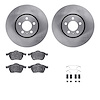 6512-74261 Brake Rotors w/5000 Advanced Brake Pads Kit with Hardware, 1998-1998 Audi/Volkswagen, Position: Front - image 1