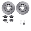 6512-74264 Brake Rotors w/5000 Advanced Brake Pads Kit with Hardware, 1999-2010 Audi/Volkswagen, Position: Front - image 1