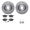 6512-74281 Brake Rotors w/5000 Advanced Brake Pads Kit with Hardware, 2001-2006 Audi/Volkswagen, Position: Front - image 1